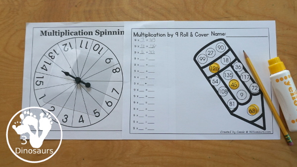 Pencil Multiplication Roll & Cover has multiplication 1 to 12 and 1 to 15 with two options of equations for each set. You have color and black and white with spinners and flashcards included. 3Dinosaurs.com