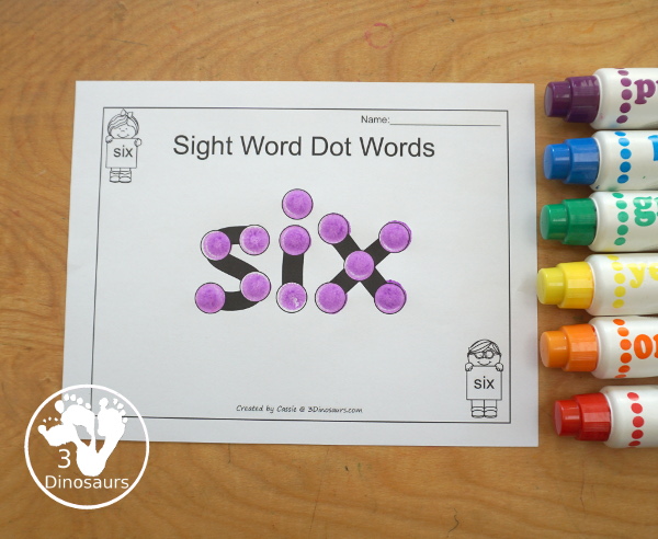 Free Romping & Roaring Third Grade Sight Words Packs Set 9: Show, Six, Small, Start - 6 pages of activities for each third Grade sight words: show, six, small, start. These are great sight word printables for learning centers - 3Dinosaurs.com