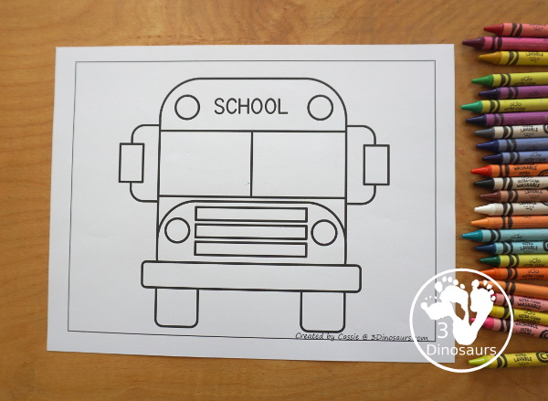 Free Bus Fine Motor Mats - You have 3 bus fine motor mats. You have a bus template, a bus tracing page and a bus q-tip page. All of these are great fine motor work for kids. And can be used the craft templates as well - 3Dinosaurs.com