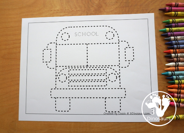 Free Bus Fine Motor Mats - You have 3 bus fine motor mats. You have a bus template, a bus tracing page and a bus q-tip page. All of these are great fine motor work for kids. And can be used the craft templates as well - 3Dinosaurs.com