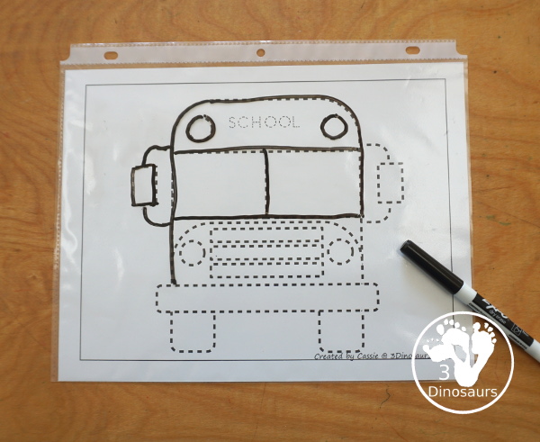 Free Bus Fine Motor Mats - You have 3 bus fine motor mats. You have a bus template, a bus tracing page and a bus q-tip page. All of these are great fine motor work for kids. And can be used the craft templates as well - 3Dinosaurs.com