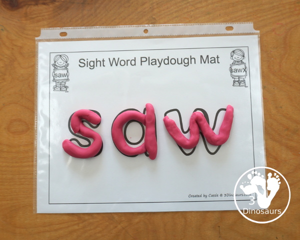 Romping & Roaring Primer Sight Words: pretty, ran, ride, saw - you have 6 pages for each sight word that work on learning the sight word in different ways with reading, writing, and finding. 3Dinosaurs.com