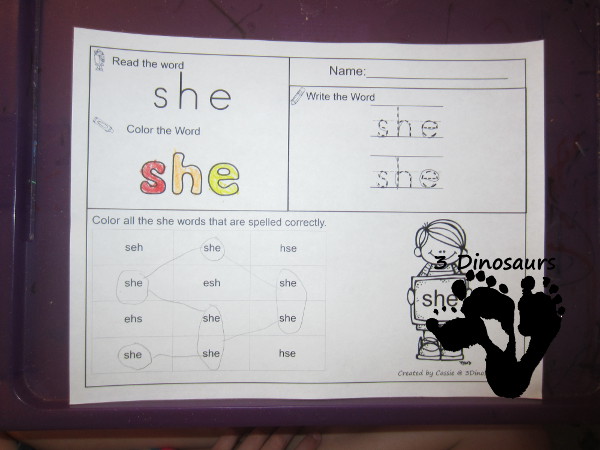 Romping & Roaring Primer Sight Words: Sight Word Word Search- 3Dinosaurs.com