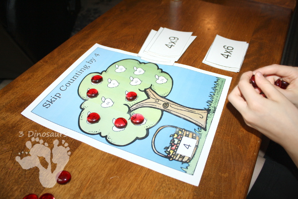 Free Skip Counting Apple Trees: Color or Black and white options  - 3Dinosaurs.com