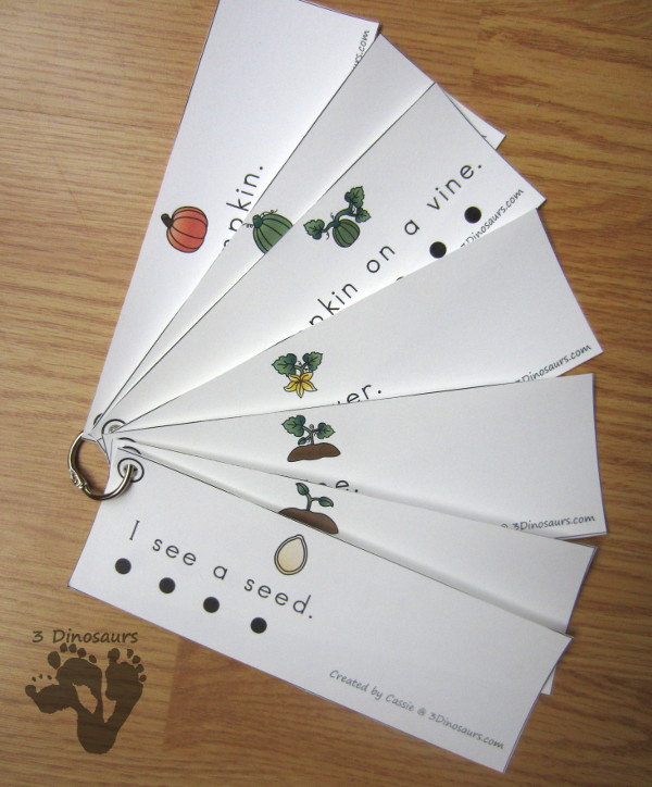 Pumpkin Easy Reader Set-  $ 4 different book options plus reading strips that match 2 of the books - 3Dinosaurs.com