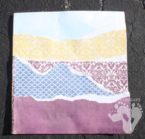 Torn Paper Mountains - easy to do craft - 3Dinosaurs.com