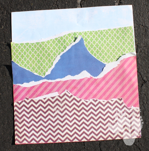 Torn Paper Mountains - easy to do craft - 3Dinosaurs.com