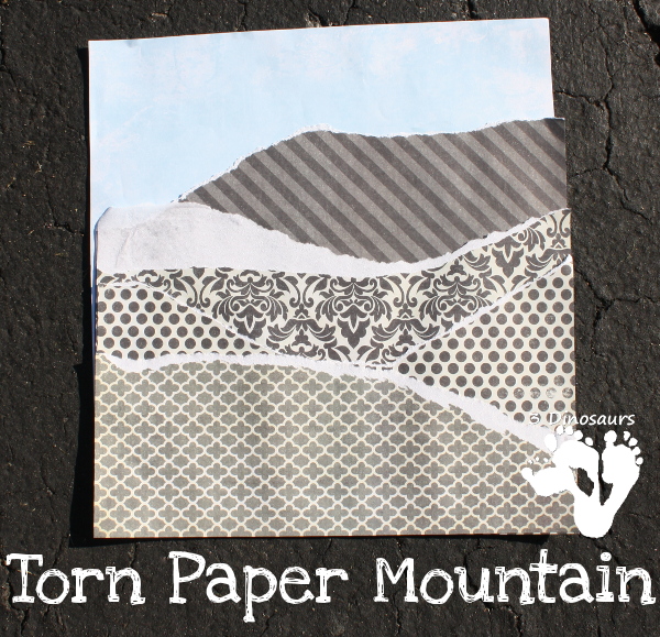 Torn Paper Mountains - easy to do craft - 3Dinosaurs.com
