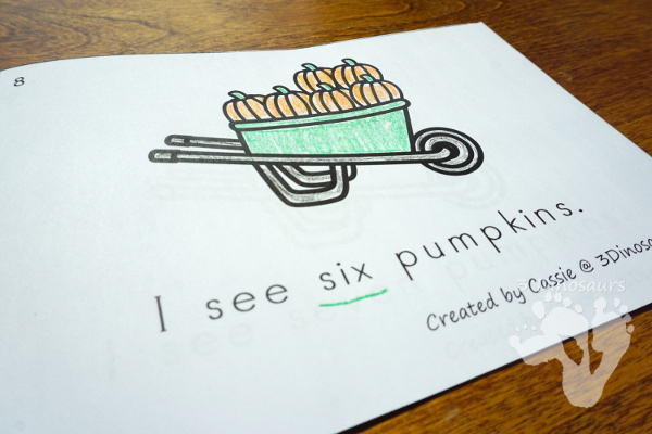 FREE Pumpkin Number Counting Book For Kids - numbers 0 to 10 - 3Dinosaurs.com