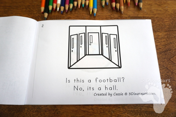 Free Football Theme -ALL Easy Reader Book - an 8 page book with questions answer and answer on each page - 3Dinosaurs.com