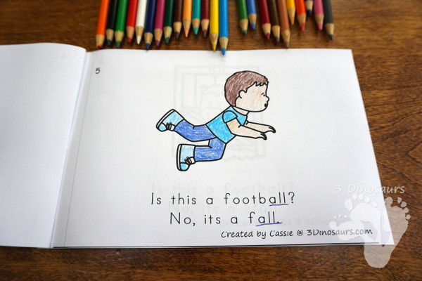 Free Football Theme -ALL Easy Reader Book - an 8 page book with questions answer and answer on each page - 3Dinosaurs.com