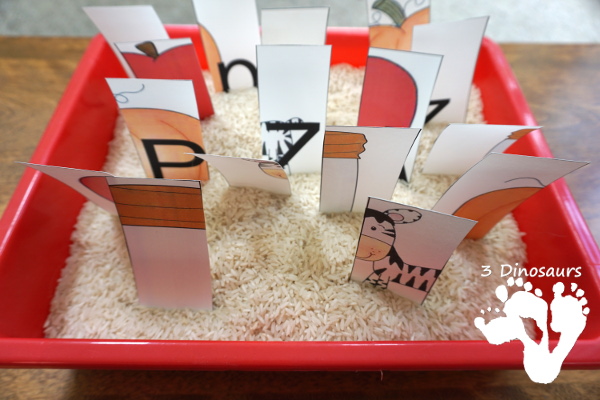 Free ABC 4 Piece Puzzles for the Whole Alphabet - 26 puzzles with uppercase and lowercase letters - 3Dinosaurs.com