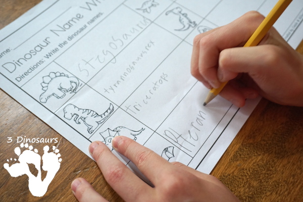Free Spelling Dinosaurs Names With Dinosaurs Before Dark - a fun way to work on spelling dinosaur names with a fun activity - 3Dinosaurs.com
