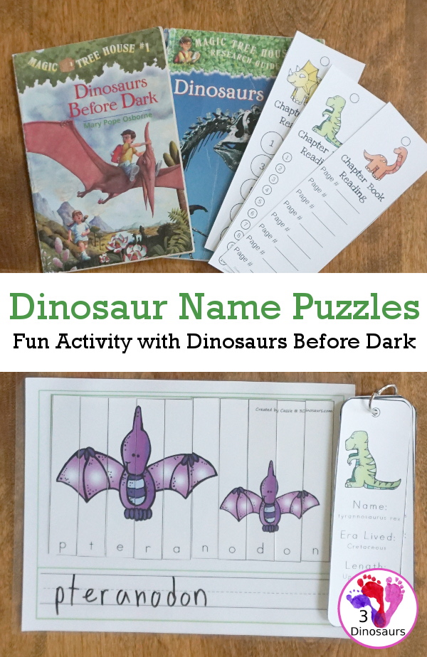 Free Spelling Dinosaurs Names With Dinosaurs Before Dark - a fun way to work on spelling dinosaur names with a fun activity - 3Dinosaurs.com