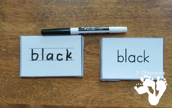 Free Tracing Sight Word Cards: All 220 Sight Words - 8 cards per page with them sorted by sight word lists - 3Dinosaurs.com