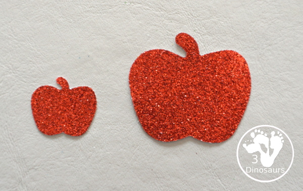 Glitter Apple Wreath for the fall - super easy to make for a fun fall decoration - 3Dinosaurs.com