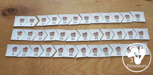 Apple Skip Counting Activities - with no-prep packs, skip counting mats, skip counting puzzles, and task cards to work on skip counting from 2 to 12 - 3Dinosaurs.com