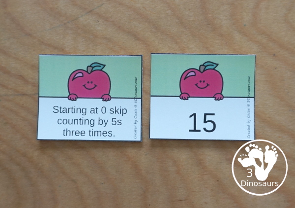 Apple Skip Counting Activities - with no-prep packs, skip counting mats, skip counting puzzles, and task cards to work on skip counting from 2 to 12 - 3Dinosaurs.com