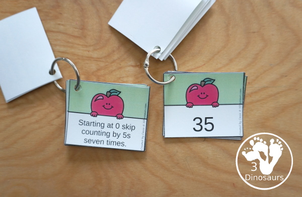 Apple Skip Counting Activities - with no-prep packs, skip counting mats, skip counting puzzles, and task cards to work on skip counting from 2 to 12 - 3Dinosaurs.com
