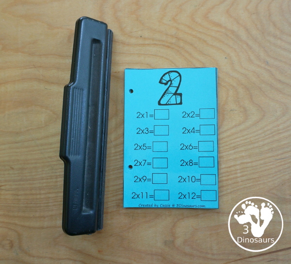 Free Multiplication Wall Cards: Two Types - You have a set of multiplication wall cards filled out and multiplication wall cards that have answer blank - 3Dinosaurs.com