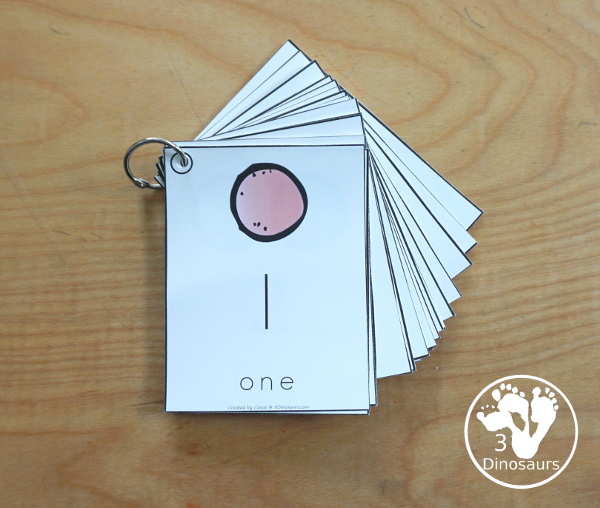 Number Wall Cards 1 to 20 Set - you have number wall cards that are great for PreK and kindergarten with a fun gumball themed with number digit and number word on the cards with two sizes of cards - They come in several options for the numbers and also come in black and white version - 3Dinosaurs.com