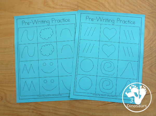 Free Fine Prewriting Practice Printable Dice - two fun prewriting dice centers that kids can use to change up their prewriting with tracing prewriting center, drawing prewriting centers, prewriting practice folding dice, and prewriting practice cube dice inserts. - 3Dinosaurs.com