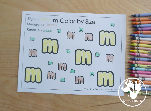 Free Romping & Roaring M Pack Letter Pack: M is for Mouse - a letter m pack that has prewriting, finding letters, tracing letters, coloring pages, shapes, puzzles and more - 3Dinosaurs.com