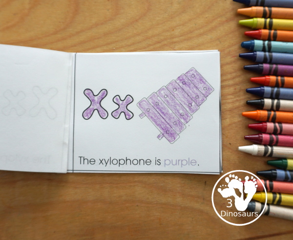 Free Romping & Roaring X Pack Letter Pack: X is for Xylophone - a letter X pack that has prewriting, finding letters, tracing letters, coloring pages, shapes, puzzles and more - 3Dinosaurs.com