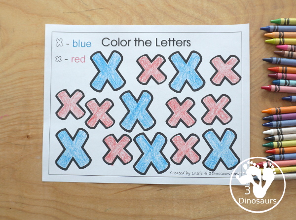 Free Romping & Roaring X Pack Letter Pack: X is for Xylophone - a letter X pack that has prewriting, finding letters, tracing letters, coloring pages, shapes, puzzles and more - 3Dinosaurs.com