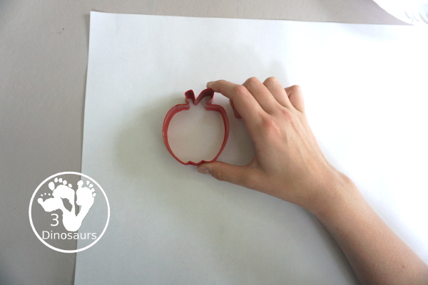 Apple Stamp Painting for Kids - a fun cookie cutter painting idea for apples with red, green and yellow paint - 3Dinosaurs.com