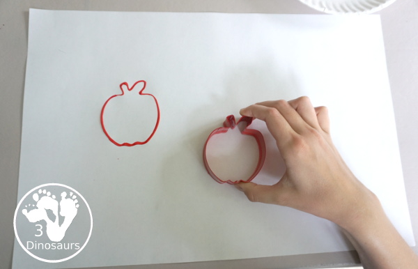 Apple Stamp Painting for Kids - a fun cookie cutter painting idea for apples with red, green and yellow paint - 3Dinosaurs.com