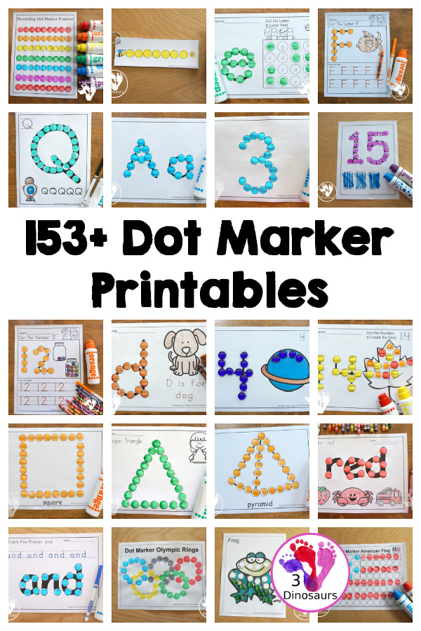 Dot Marker Activities & Printables - 3Dinosaurs.com