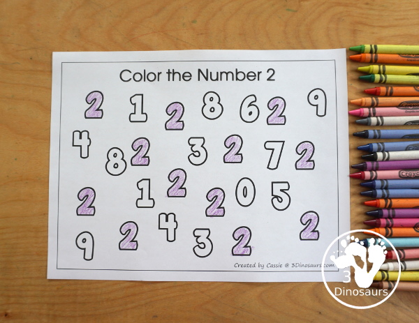 Free Romping and Roaring Number 2 Pack - with number 2 worksheets, number 2 puzzles, number 2 handwriting, number 2 dot marker worksheets and more for PreK and kindergarten age kids with a bear theme.  - 3Dinosaurs.com