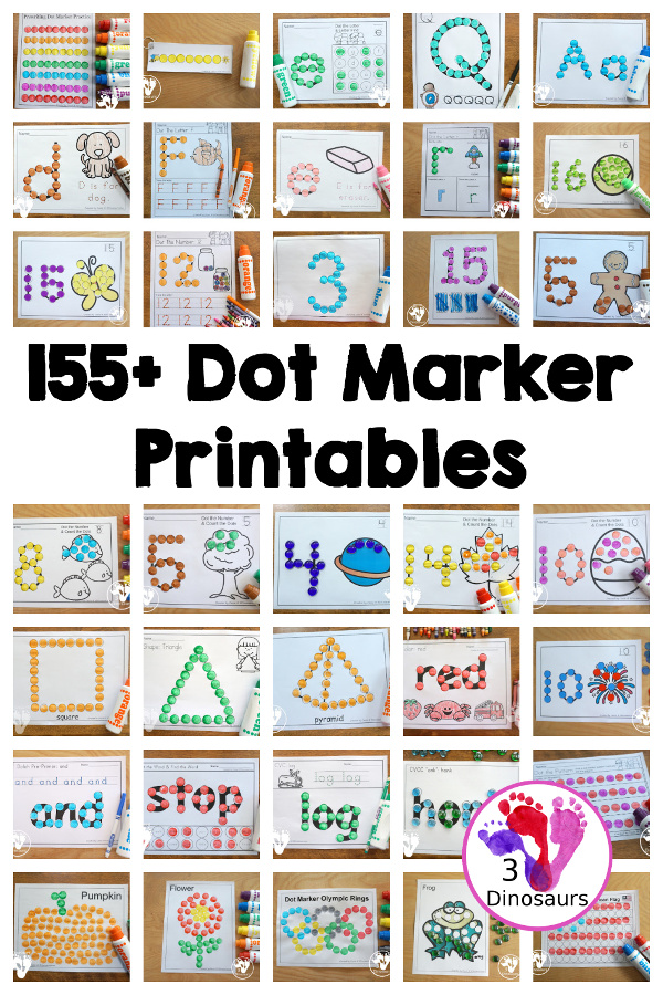 Dot Marker Activities & Printables on 3Dinosaurs.com