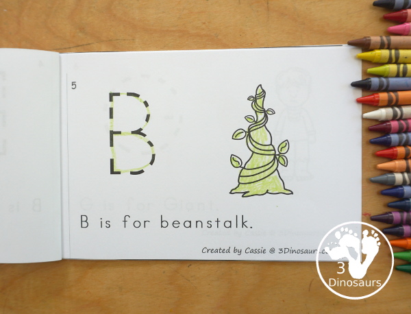 Free Jack & the Beanstalk ABC Easy Reader Book - You have uppercase letters for kids to trace with different themes from the Jack and the Beanstalk. You also have a simple sentence to read - 3Dinosaurs.com