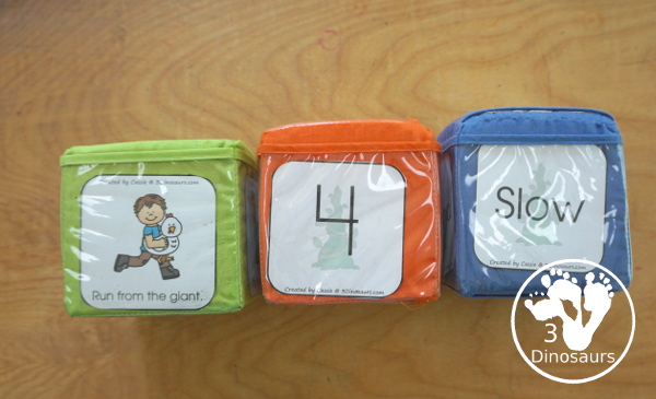 Jack & the Beanstalk Gross Motor Set For Kids - with Jack & the Beanstalk gross motor dice, Jack & the Beanstalk gross motor task cards, Jack & the Beanstalk gross motor rolling mats and more - 3Dinosaurs.com