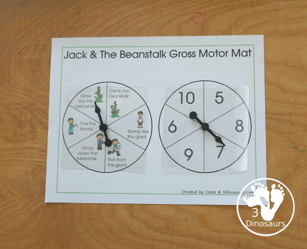 Jack & the Beanstalk Gross Motor Set For Kids - with Jack & the Beanstalk gross motor dice, Jack & the Beanstalk gross motor task cards, Jack & the Beanstalk gross motor rolling mats and more - 3Dinosaurs.com