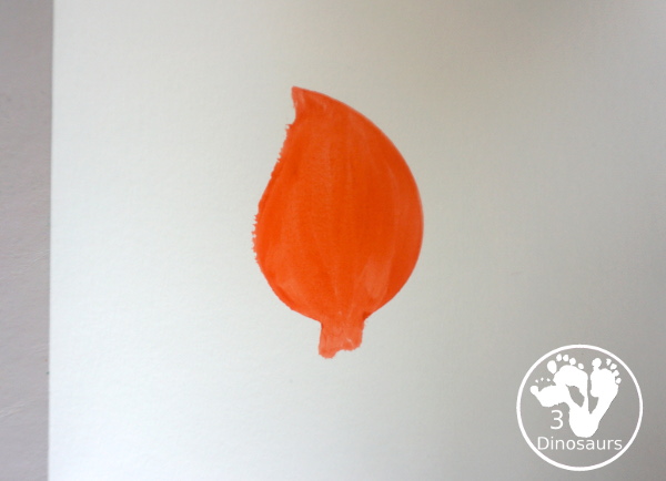 Leaves Cookie Cutter Painting - a fun fall painting wiht leaves. You can use a mix of red, yellow, orange and brown colors with this watercolor painting - 3Dinosaurs.com