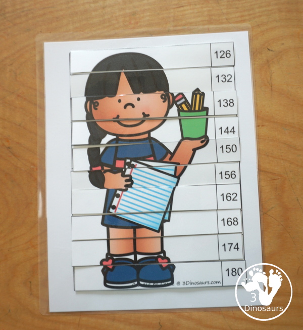 School Kids Skip Counting Puzzles: Skip Counting by 1 to 12 - you have three skip counting puzzles for each number. A great skip counting center idea for kids. - 3Dinosaurs.com