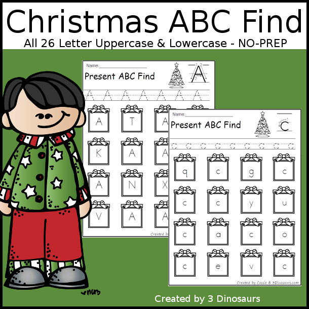 Christmas ABC Find - 3Dinosaurs.com