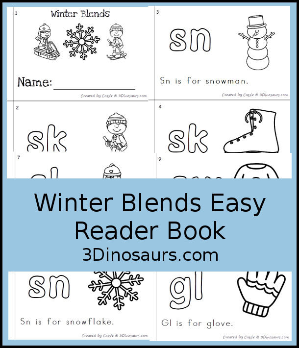 Free Winter Blends Easy Reader Book -  - 3Dinosaurs.com