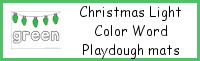 Christmas Lights Color Word Playdough Mat