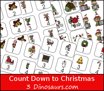 Free Count Down to Christmas Printables - 3Dinosaurs.com