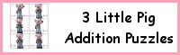 Three Little Pigs Addition Matching Puzzle Printable