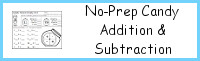 No-Prep Candy Themed Math Printables Addition & Subtraction