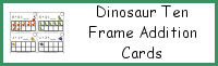Dinosaur Ten Frame Addition Cards