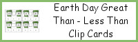 Earth Day Greater Than - Less Than Clip Cards