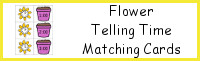 Flower Telling Time Matching Cards
