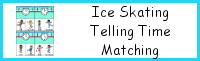 Ice Skating Telling Time Matching Printable