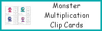 Monster Multiplication Clip Cards